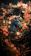 Generative AI, 12 zodiac is represent by using animals to be symbol including Rat, Ox, Tiger, Rabbit,  Dragon, Snake, Horse, Goat, Monkey, Rooster, Dog and pig. image style paper sculptures