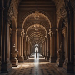 Obraz premium long marble hallway 2
