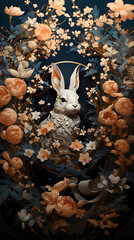 Generative AI, 12 zodiac is represent by using animals to be symbol including Rat, Ox, Tiger, Rabbit,  Dragon, Snake, Horse, Goat, Monkey, Rooster, Dog and pig. image style paper sculptures