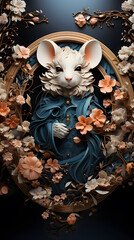 Generative AI, 12 zodiac is represent by using animals to be symbol including Rat, Ox, Tiger, Rabbit,  Dragon, Snake, Horse, Goat, Monkey, Rooster, Dog and pig. image style paper sculptures