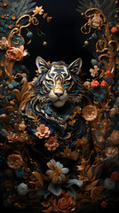 Generative AI, 12 zodiac is represent by using animals to be symbol including Rat, Ox, Tiger, Rabbit,  Dragon, Snake, Horse, Goat, Monkey, Rooster, Dog and pig. image style paper sculptures