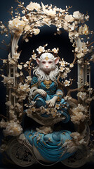 Generative AI, 12 zodiac is represent by using animals to be symbol including Rat, Ox, Tiger, Rabbit,  Dragon, Snake, Horse, Goat, Monkey, Rooster, Dog and pig. image style paper sculptures