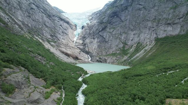 Briksdalsbre Glacier in the Jostedalsbreen National Park, Norway.