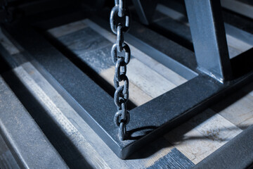 Chain hoist lift heavy weight cargo load hang object gear winch hoisting sling, rope high equipment industrial industry