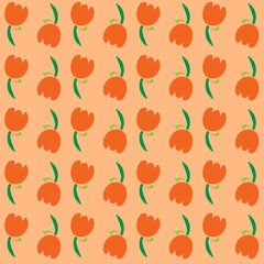 Tulip seamless pattern colorful flower background used for cover, wallpaper, fabric, textile fashion. 