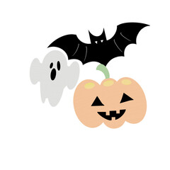halloween pumpkin with bat