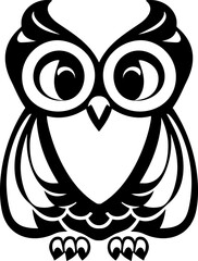 Drawing of an owl. Isolated on a white background. Vector EPS-10