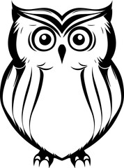 Drawing of an owl. Isolated on a white background. Vector EPS-10