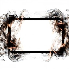 Frame made of smoke and hot sparks against white background