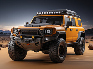 4 x 4 vehicle isolated on plain background. Designed to be used for tough and challenging activities.