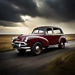 Obraz premium car in the desert