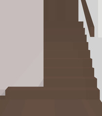 Vector flat image of a ladder with a wall. Picture in minimalism. Design for postcards, posters, backgrounds, templates, banners, textiles.