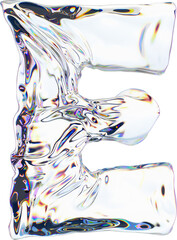 Abstract 3d glass Letter with dispersion, colorful 3d holographic rendering, Plastic Alphabet