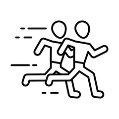 Running man line icon vector. Running marathon people, running speed sport race people icon. Youth and sport day vector illustration for game interface, web, graphic design, UI, and app.