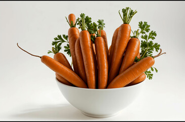 Bunch of fresh carrots over a light background