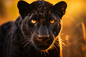 Black Panther in African Savanna