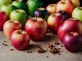 Bunch of fresh apples isolated