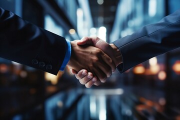 Businessmen making handshake with partner, greeting, dealing, merger and acquisition, business cooperation concept, for business, finance and investment background, teamwork and successful business - obrazy, fototapety, plakaty