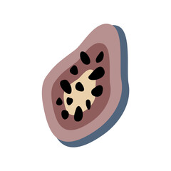slice papaya Cute Sticker Illustration Element