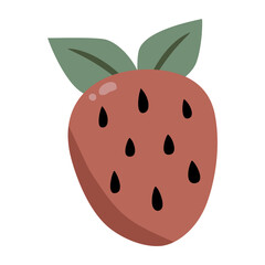 strawberry Cute Sticker Illustration Element