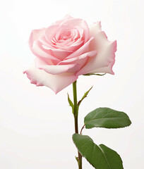 Pink  rose isolated on white background. Rose Day Gift Ideas Concept.
Love And Valentine Day Concept.
