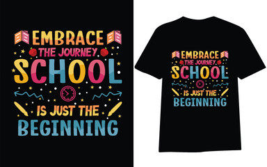Back to school t-shirt design, first day at school , hundred days of School, typography t-shirt design for kids.