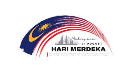 Malaysia independence day background with grunge distressed flag vector illustration