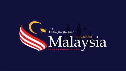 Malaysia independence day background vector illustration for National celebration banner template