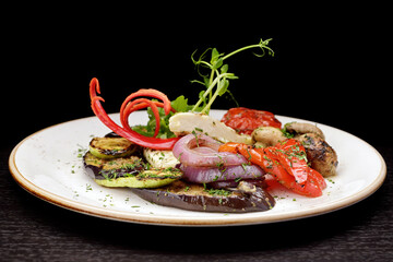 Grilled vegetables grilled cheese and grilled mushrooms