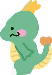 辰年の年賀状に使える可愛くデフォルメした龍のカラーイラスト