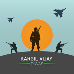 Kargil Vijay-illustration of an abstract concept for Kargil Vijay Diwas And people
