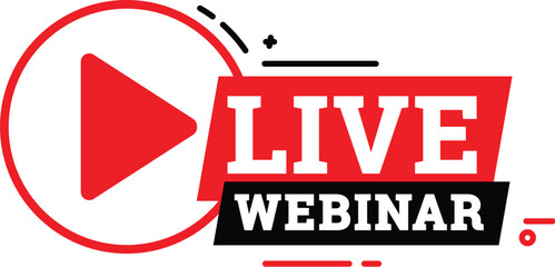 Live webinar. Symbol or emblem. vector illustration