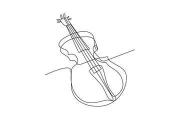 continuous line violin vector illustration © AJENGFITIASARI