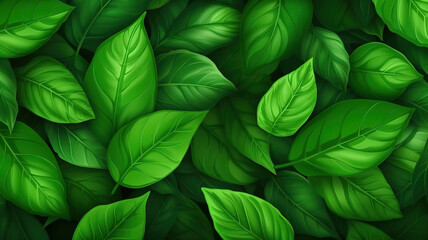 Nature leaves, green tropical forest, backgound illustration concept. Generative Ai