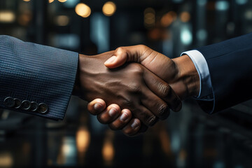 Corporate business handshake with professionals