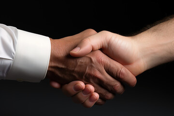 Corporate business handshake with professionals