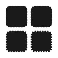 Perforated Edge Rounded Square Icon Set