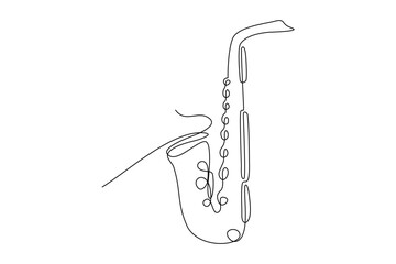 Fototapeta na wymiar continuous line trumpet vector illustration