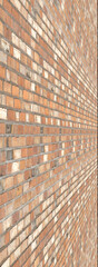 3d illustration of brick wall texture with perspective view