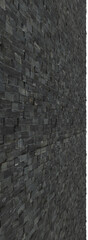 3d illustration of dark stone wall texture with perspective view