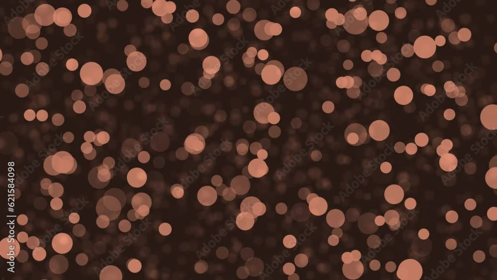 Poster sepia circles bokeh background loop. moving colorful blurred boke particles animation. soft color bl