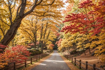 Naklejka premium autumn in the park