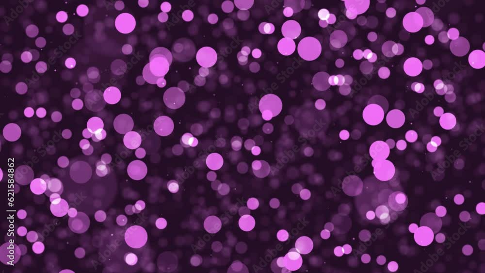 Poster pink flamingo circles bokeh background loop. moving colorful blurred boke particles animation. soft 