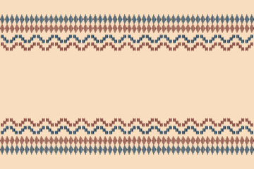 Ethnic Ikat fabric pattern geometric style.African Ikat embroidery Ethnic oriental pattern brown cream background. Abstract,vector,illustration.Texture,clothing,frame,decoration,carpet,motif.