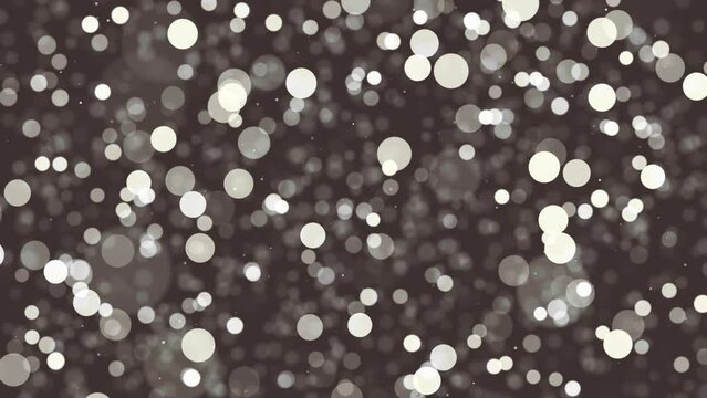 Light Peach circles bokeh background loop. Moving colorful blurred boke particles animation. Soft color blur rounds.