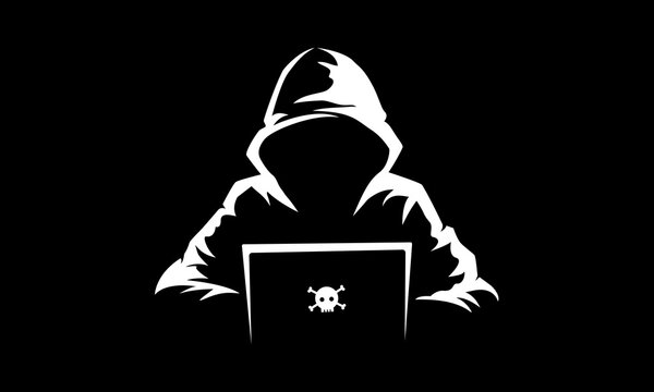 Hacker logo design. A mysterious and dangerous hacker. Vector Illustration.