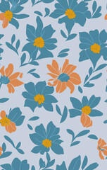 Seamless floral pattern Created with generative AI