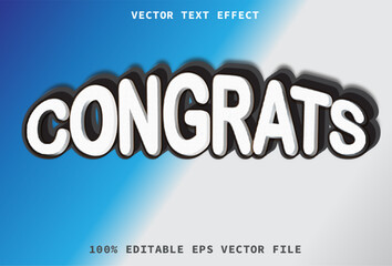 congrats text effect editable 3d text