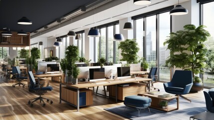 Office Co Working Space Design, Generative AI