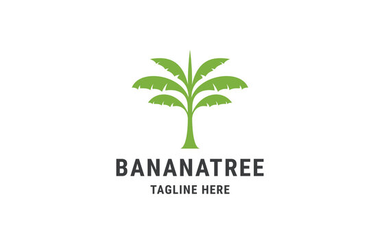 Banana tree logo icon design template flat vector